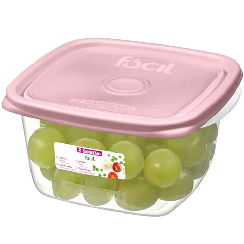 Conjunto 6 Potes Plástico Sanremo 800ml Quadrado Freezer e Micro ondas com Tampa