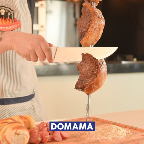 Espeto Simples para Churrasco Domama com Lâmina em Aço Inox e Cabo de Madeira 85cm