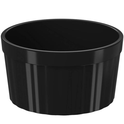 Ramekin Plástico Preto Canelado 200ml 9,7cm Uno Coza Tigela Bowl Sobremesa Molheira