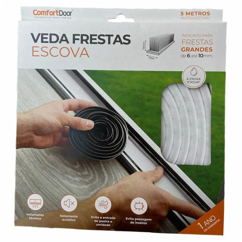 Veda Frestas Escova Janela Porta Adesivo Comfort Door Escova 7mm Tapa Fresta