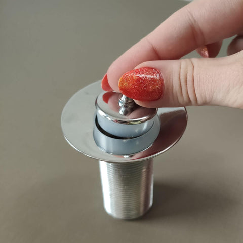 Válvula de Escoamento para Pia de Banheiro 2,7cm Inox Ralo de Cuba Lavabo