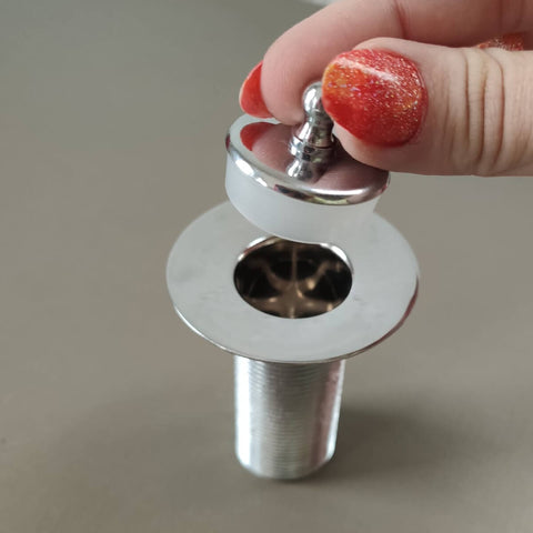 Válvula de Escoamento para Pia de Banheiro 2,7cm Inox Ralo de Cuba Lavabo