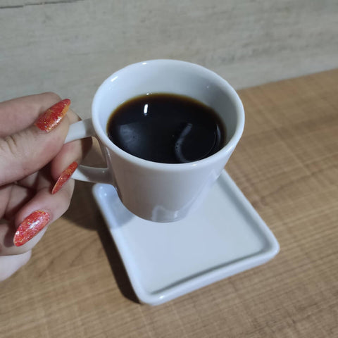 Xícara de Café 90ml em Porcelana com Píres Quadrado Branca Germer