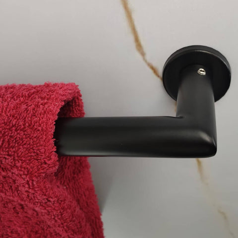 Toalheiro Para Banheiro Preto Fosco Porta Toalha 30cm Aço Inox de Parede