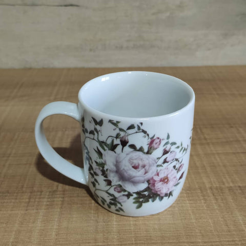 Xícara Grande Porcelana de Chá Café Florida 360ml Branca Caneca Germer Garden Urban