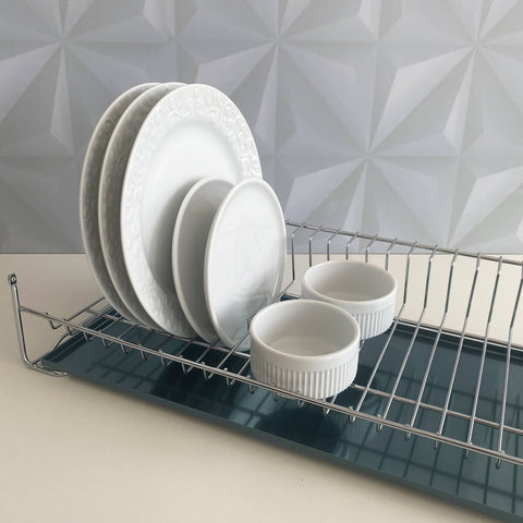 Escorredor de Louças Aéreo 870mm Bandeja Suporte 35 Pratos Schmitt Aço Inox