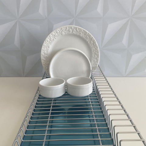 Escorredor de Louças Aéreo 870mm Bandeja Suporte 35 Pratos Schmitt Aço Inox