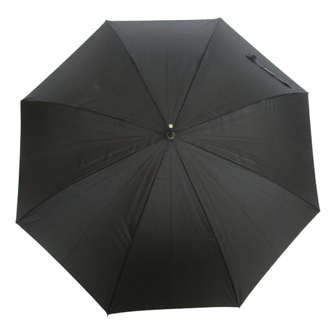 Guarda Chuva Clássico Grande Preto Fazzoletti Automático 104cm Longo Cabo de Madeira