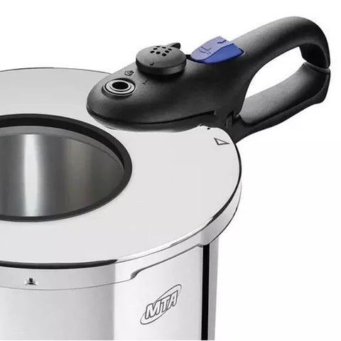 Panela de Pressão 6 Litros Grande Mta Premium Aço Inox com Visor de Vidro Indução