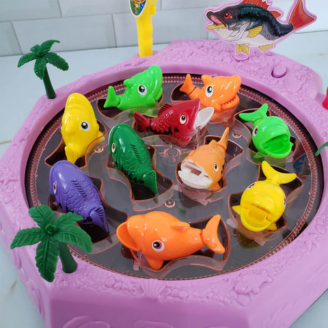 Brinquedo Jogo de Pescar Grande com 10 Peixinhos e 2 Varas de Pesca Pescaria Infantil Fenix