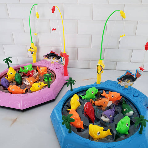 Brinquedo Jogo de Pescar Grande com 10 Peixinhos e 2 Varas de Pesca Pescaria Infantil Fenix