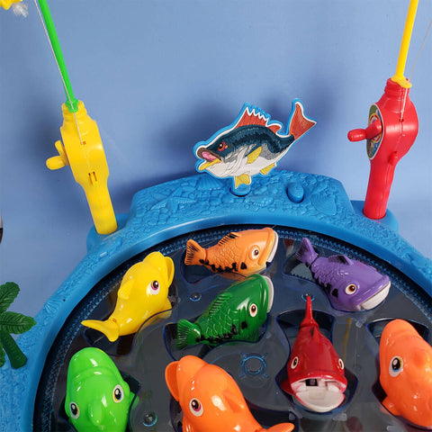 Brinquedo Jogo de Pescar Grande com 10 Peixinhos e 2 Varas de Pesca Pescaria Infantil Fenix