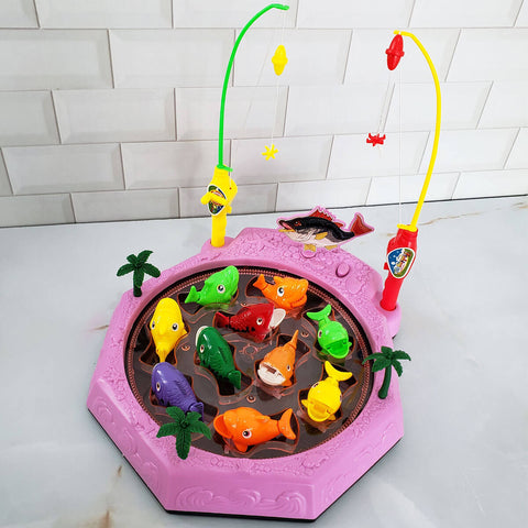 Brinquedo Jogo de Pescar Grande com 10 Peixinhos e 2 Varas de Pesca Pescaria Infantil Fenix