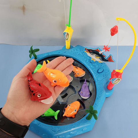 Brinquedo Jogo de Pescar Grande com 10 Peixinhos e 2 Varas de Pesca Pescaria Infantil Fenix