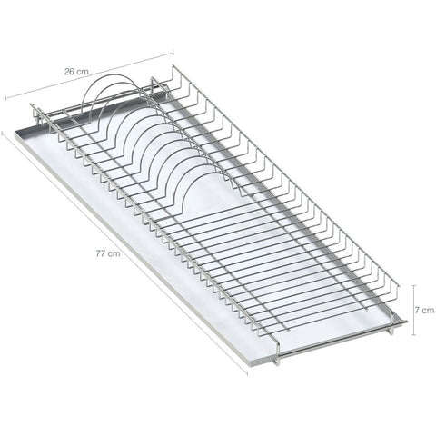 Escorredor Prato Louça Aéreo 770mm Fixo Embutir Dimec Elevatta Bandeja Inox