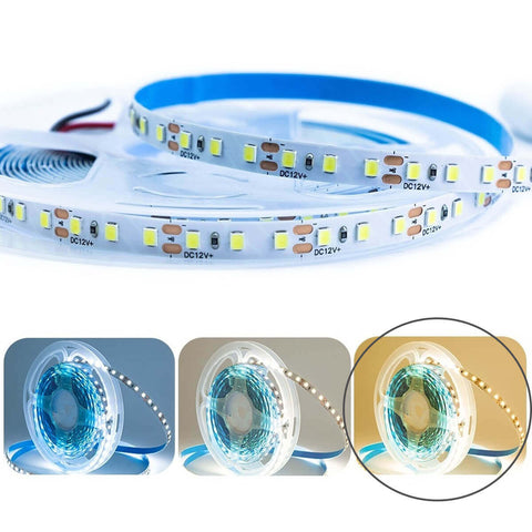 Kit 4 Rolos Fita Led 5m 3000k Adesiva com 4 Fontes Alimentação Slim Chaveada 12V 5A 60W