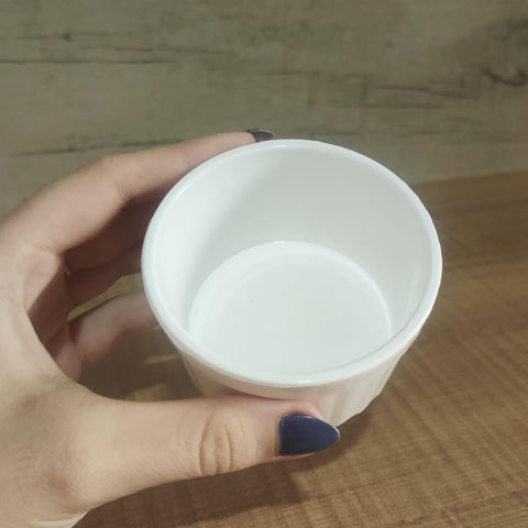 Ramekin Branco Canelado 150ml Tigela Bowl 7,9cm Uno Coza para Servir Molhos