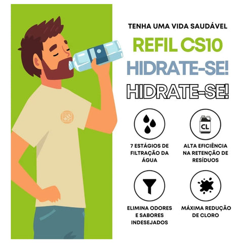 Refil Acqua Filtro Purificador de Água Elétrico CS10 Ultrafiltração Consul Facilite Acquabios