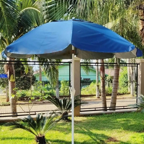 Ombrelone em Bagum Maresias 2,50m Guarda Sol Articulável com Manivela Bel Fix Azul