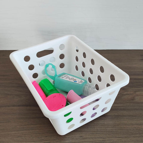 Kit 3 Caixas Organizadoras para Closet Plásticas Cestos Pequenos Brinquedos Branco Coza