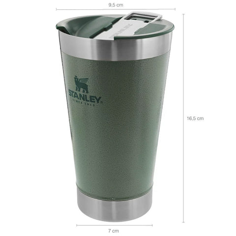 Copo Térmico Stanley para Cerveja ou Café com Tampa e Abridor Aço Inox Verde