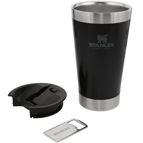 Copo Térmico Stanley para Cerveja ou Café com Tampa e Abridor Aço Inox Preto