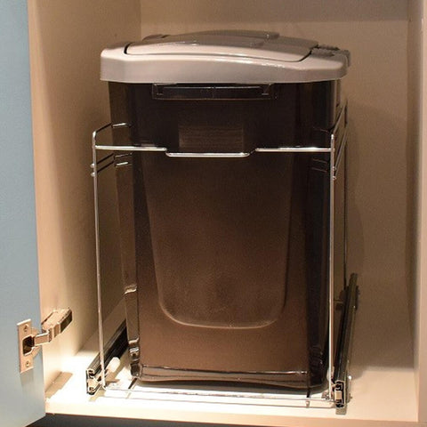 Lixeira 15L Preta com Tampa Click Deslizante de Embutir no Armário para Cozinha Masutti