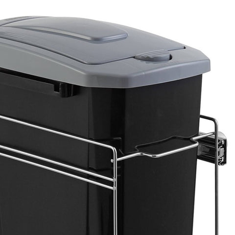 Lixeira 15L Preta com Tampa Click Deslizante de Embutir no Armário para Cozinha Masutti