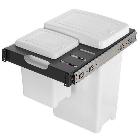 Lixeira Dupla Masutti 20l e 5l Corrediça Deslizante com Suporte de Acessórios Cozinha Tampa Click
