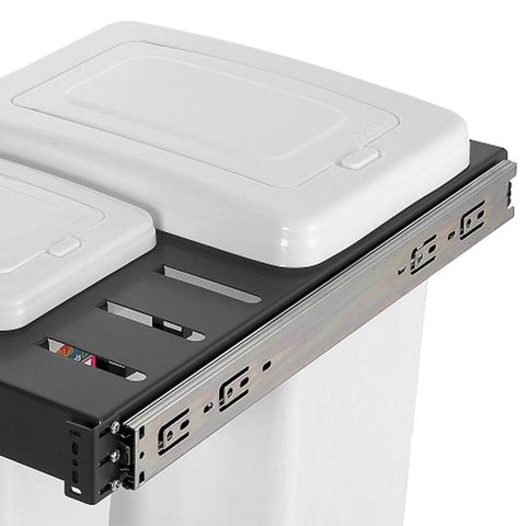 Lixeira Dupla Masutti 20l e 5l Corrediça Deslizante com Suporte de Acessórios Cozinha Tampa Click