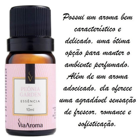 Essência Aromatizante Via Aroma para Aromatizador Elétrico 10ml Peônia Garden