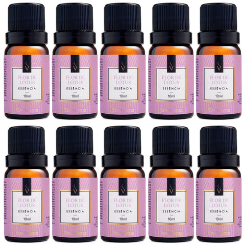 Kit 10 Essências Aromatizadoras Para Difusor Elétrico 10ml Via Aroma Flor De Lótus