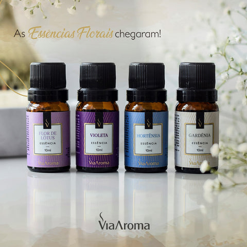 Kit 10 Essências Aromatizadoras Para Difusor Elétrico 10ml Via Aroma Flor De Lótus