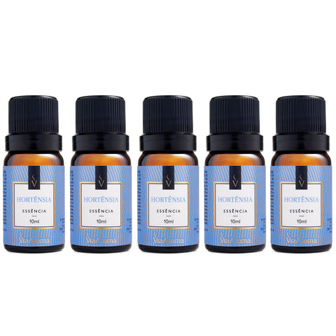 Kit 5 Essências Aromatizadoras Para Difusor Elétrico 10ml Via Aroma Hortênsia