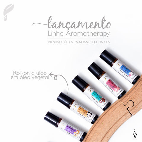 5 Roll-On de Óleos Essenciais para Criança Dormir Concentrar Acalmar Imunidade Respirar Melhor 10ml Via Aroma