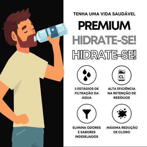 Kit 4 Refis Purificadores de Água com Tripla Filtragem para Torneira com Filtro Premium Acquabios