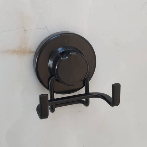 Gancho com Ventosa Preto Duplo Cabide Multiuso para Roupas Faciliti Schmitt