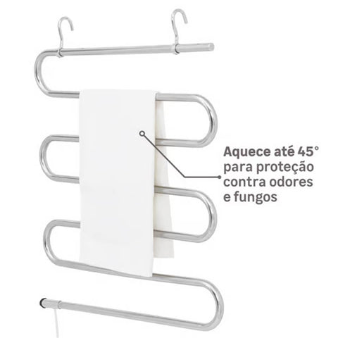 Toalheiro Elétrico 127v Inox Aquecedor Térmico Secador de Toalhas Round Crismoe para Banheiro