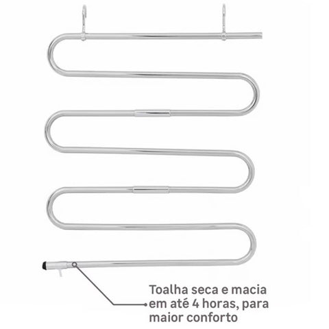 Toalheiro Elétrico 127v Inox Aquecedor Térmico Secador de Toalhas Round Crismoe para Banheiro