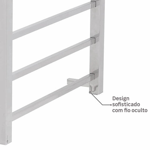 Toalheiro Térmico Quada Fio Oculto Bivolt Crismoe Secador de Toalhas Elétrico Aquecido Inox