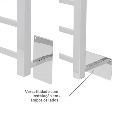 Toalheiro Térmico Quada Fio Oculto Bivolt Crismoe Secador de Toalhas Elétrico Aquecido Inox