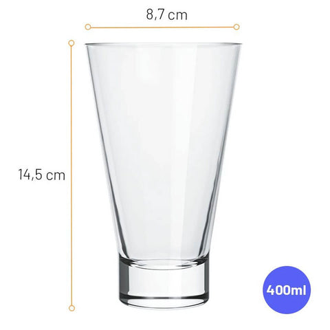 Jogo 6 Copos 400ml para Água Suco Long Drink Ilhabela Nadir Figueiredo Transparente