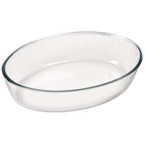 Forma Assadeira Pequena de Vidro Temperado Oval 1,6L Marinex Transparente