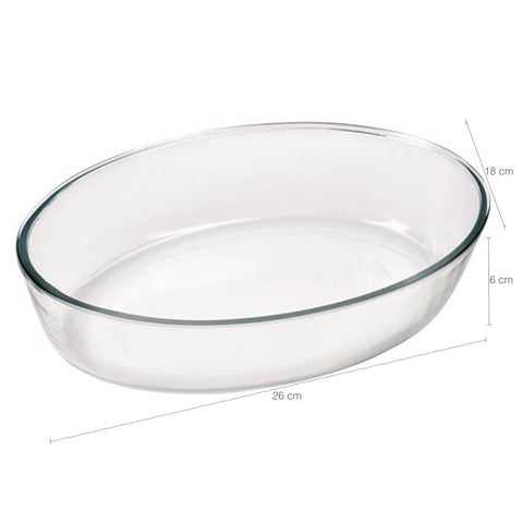 Forma Assadeira Pequena de Vidro Temperado Oval 1,6L Marinex Transparente