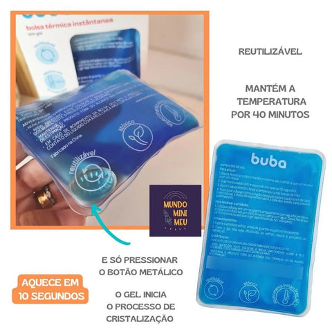 Bolsa Térmica Instantânea em Gel para Cólicas e Dores Musculares Bebê Buba Azul