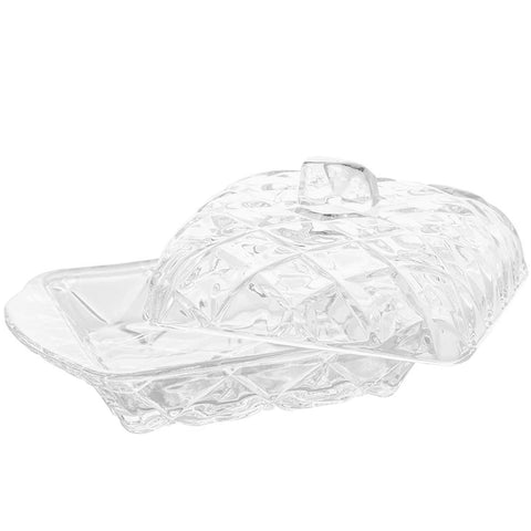 Manteigueira de Cristal com Tampa Deli Diamond Lyor Pote Porta Manteiga 17x10,5x8cm