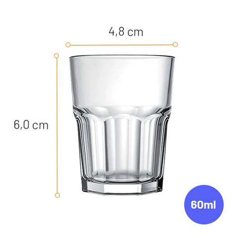 Jogo 24 Copos Bristol Nadir Figueiredo Vidro 60ml cada Dose Cachaça Destilados Aperitivo