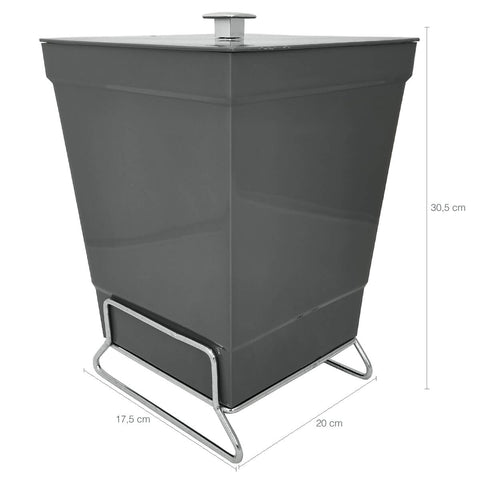 Lixeira Para Banheiro Plástica 6,5l Cesto De Lixo Com Tampa Cinza