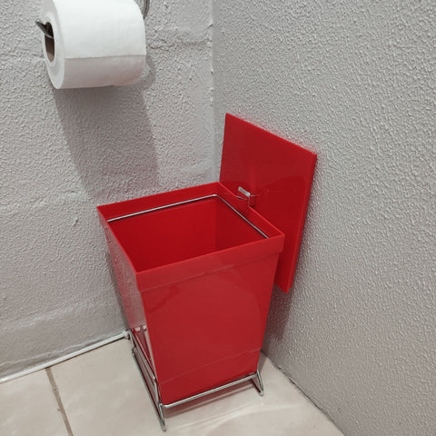 Lixeira Para Banheiro Plástica 6,5l Cesto De Lixo Com Tampa Vermelha