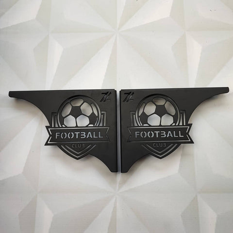 Mão Francesa Ornamentada 20cm Escudo Futebol Aço Preto para Prateleira Zarg